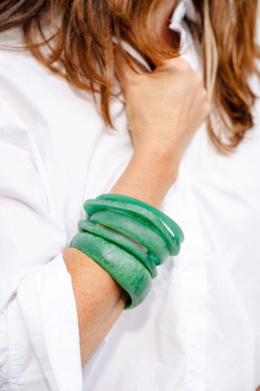 Emerald Green Resin Bangles