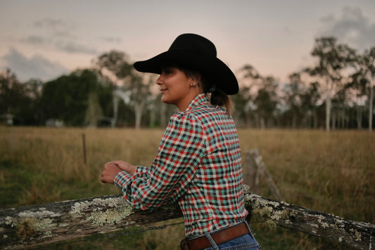 Red & Teal Gingham Campdraft Blouse