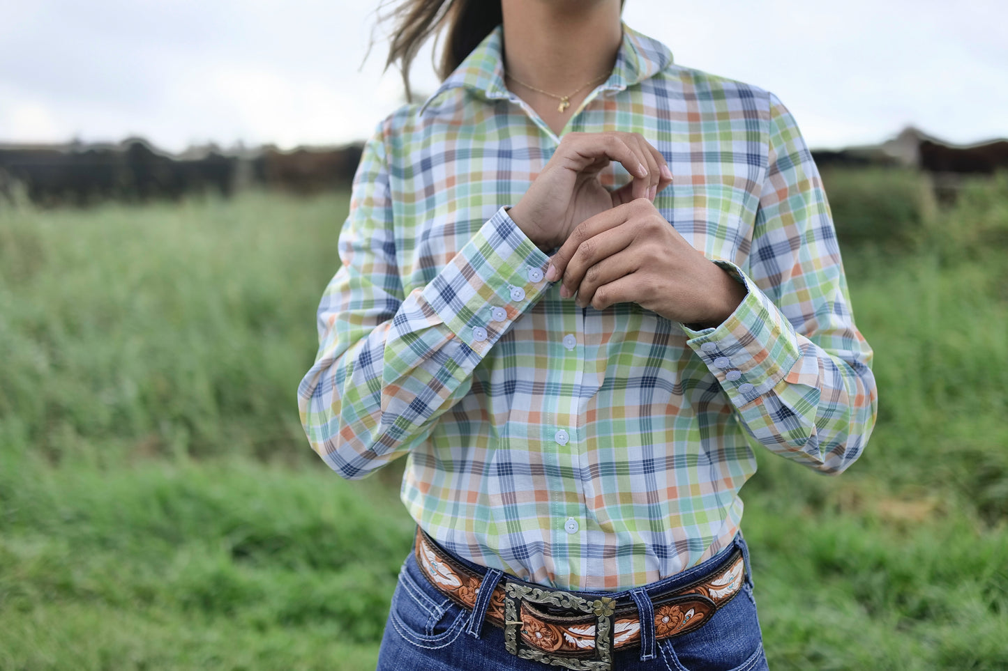 Sunny Check Button-Up - Lime Check