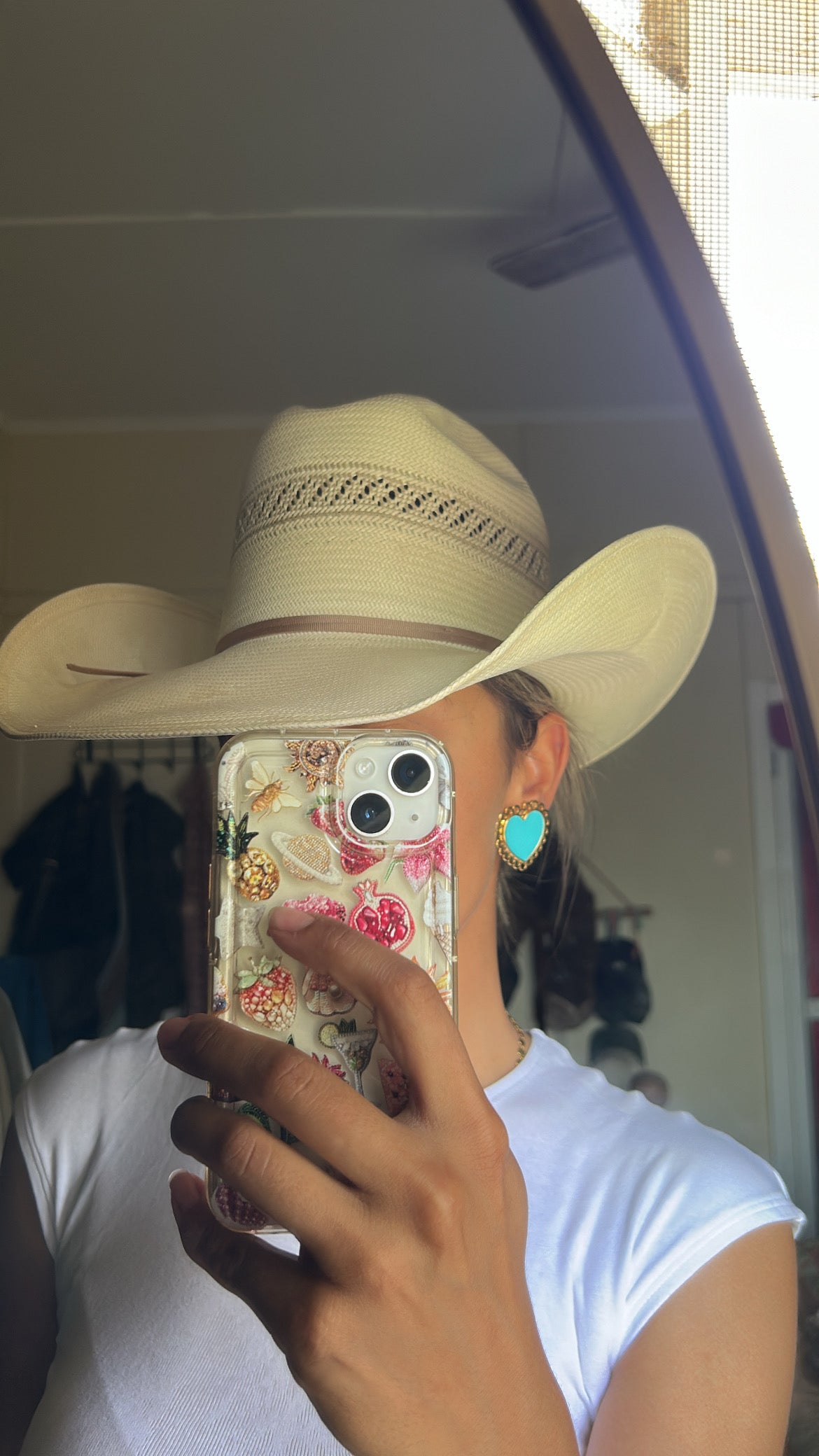 Turquoise Heart Earrings, Clip On