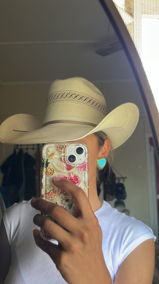 Turquoise Heart Earrings, Clip On