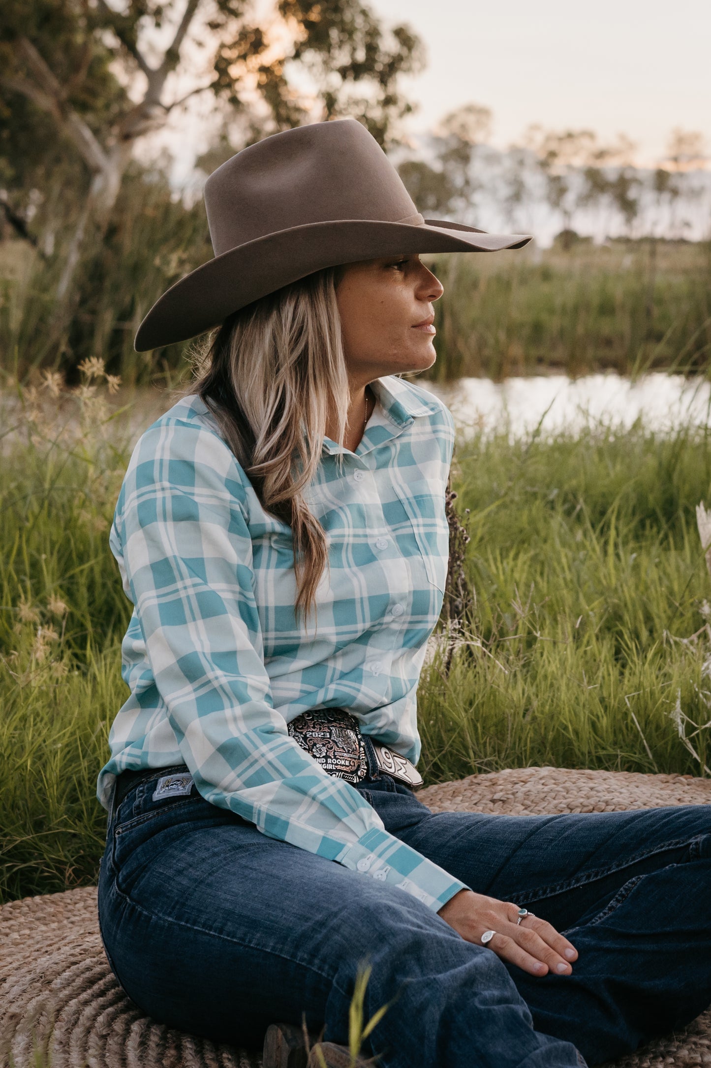 Wylder Button - Up Blue Check