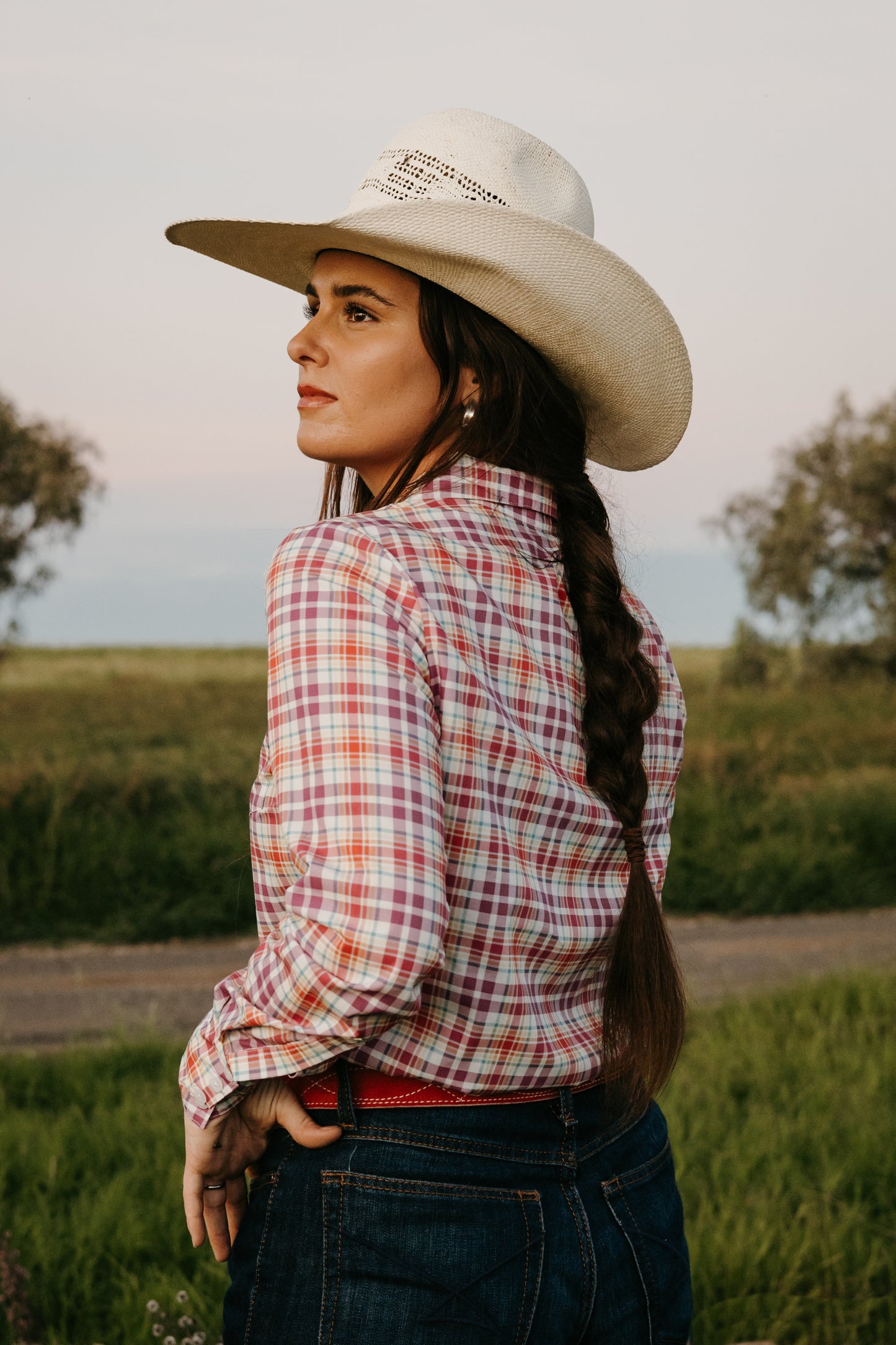 Wylder Button - Up Magenta Check