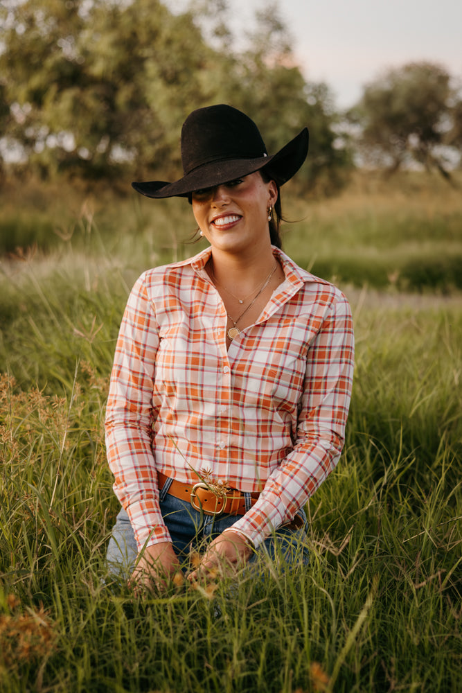 Wylder Button - Up Orange Check