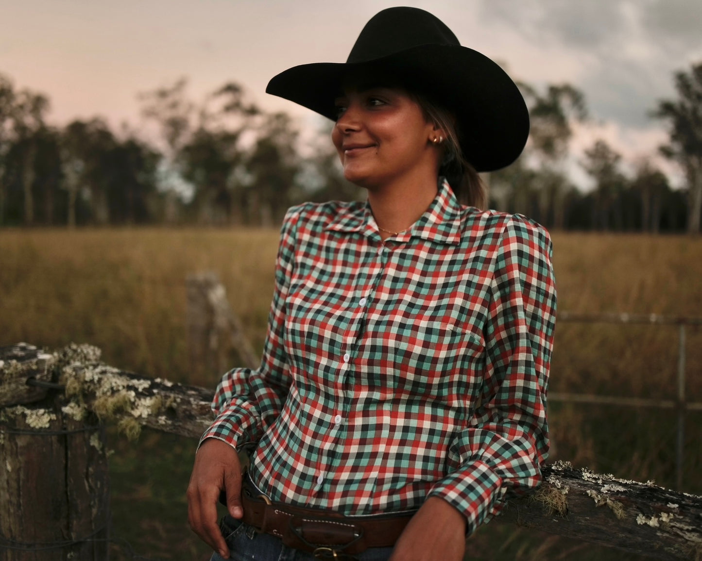 Red & Teal Gingham Campdraft Blouse