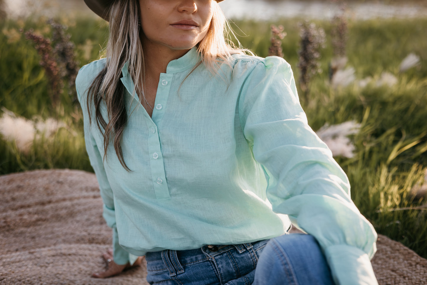 Grayed Jade Bluebell Blouse