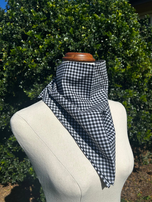 Black & White Gingham Neck Scarf