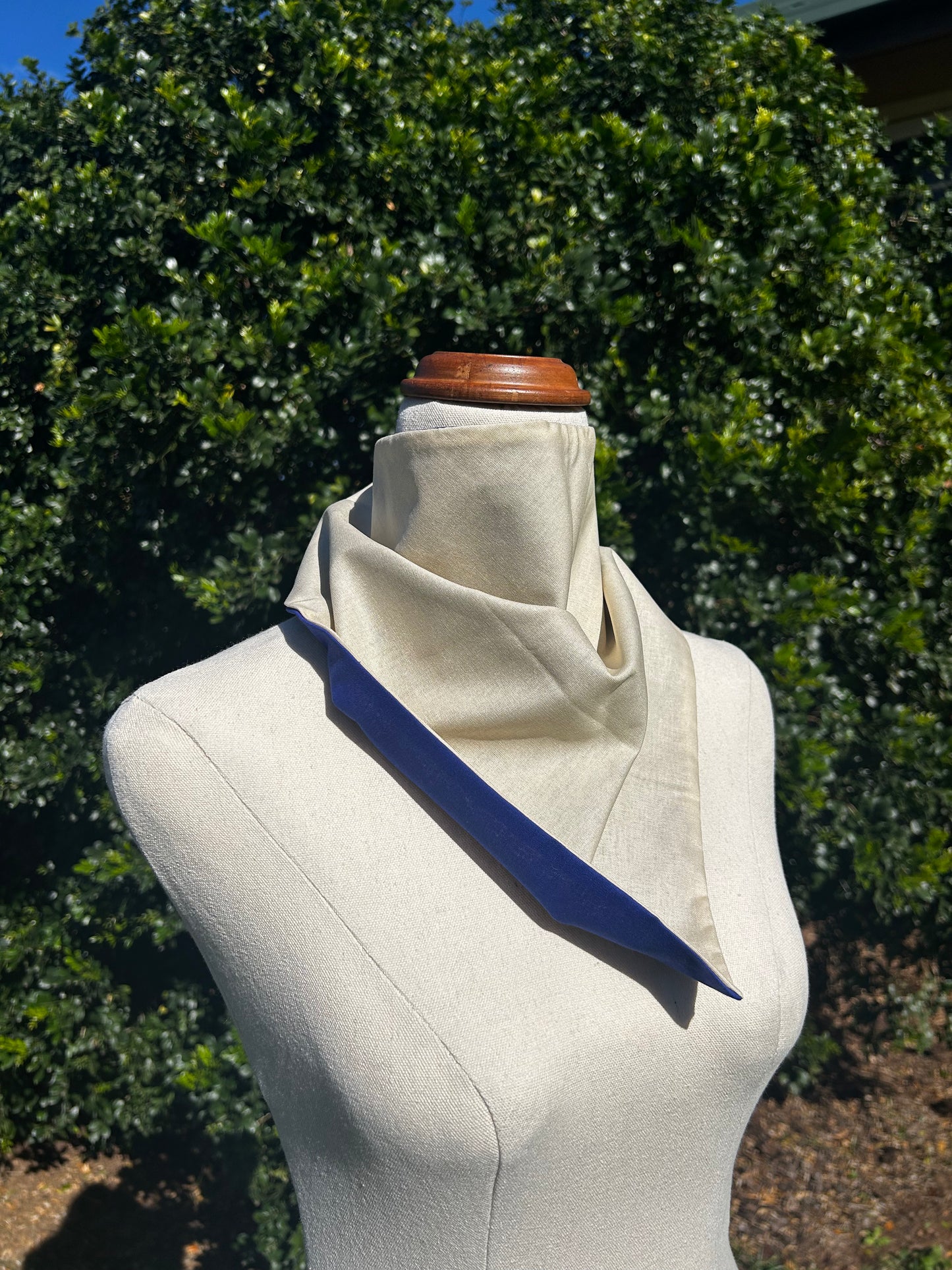 Cream & Violet Purple Reversible Neck Scarf
