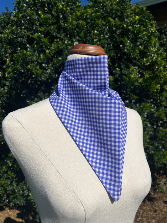 Purple Gingham & Purple Reversible Neck Scarf