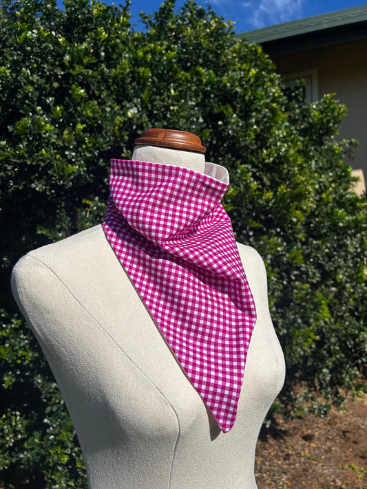 Magenta Pink & White Reversible Neck Scarf