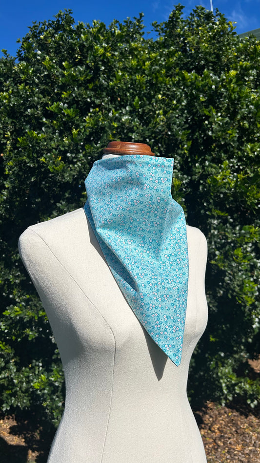 Blue/Pink Floral & Blue Reversible Neck Scarf