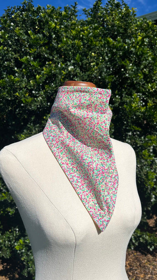 Pink/Multi Floral & Butter Yellow Reversible Neck Scarf