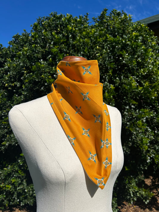Mustard Mandalorian & Cream Reversible Neck Scarf