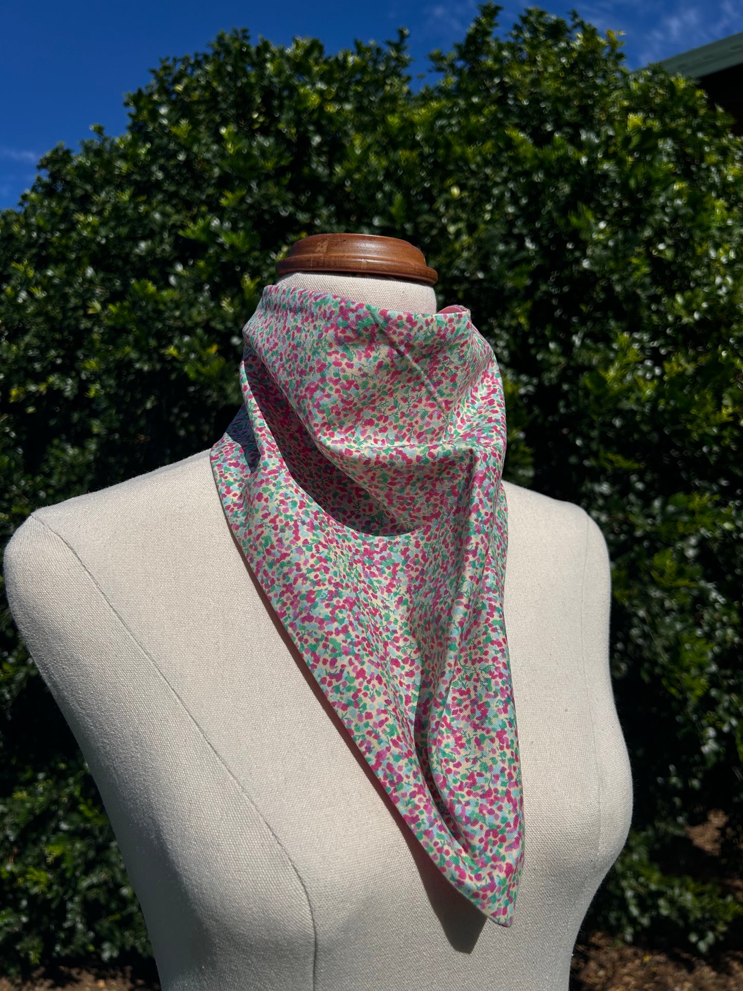 Pink/Multi Floral & Baby Pink Reversible Neck Scarf