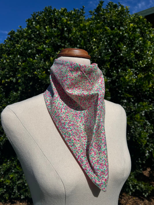 Pink/Multi Floral & Baby Pink Reversible Neck Scarf